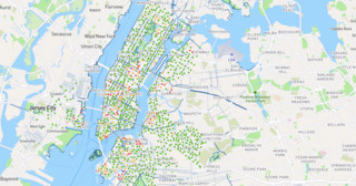 Karte die stationen Citi Bike von New York