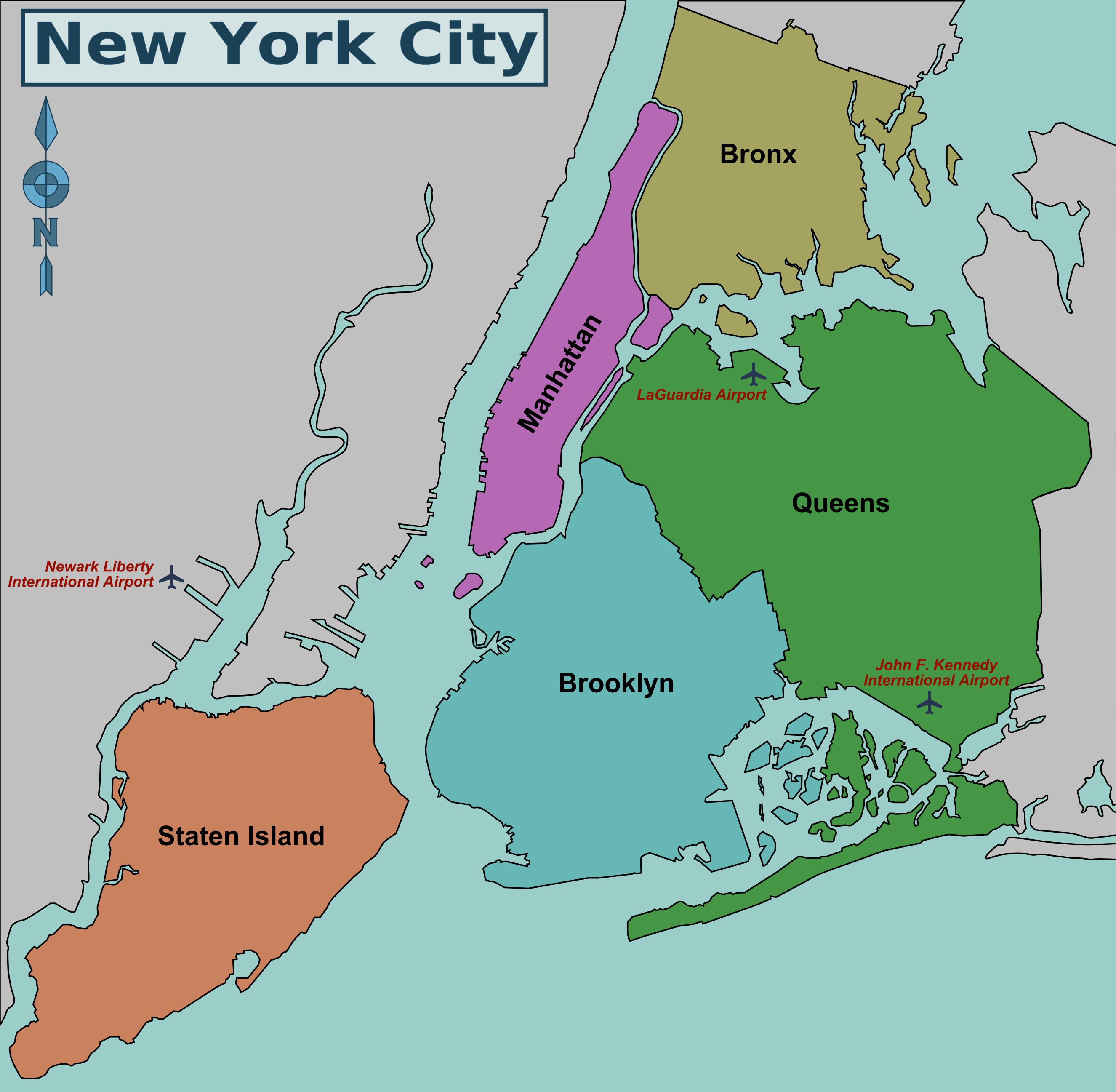 New York Stadtteile Karte | creactie