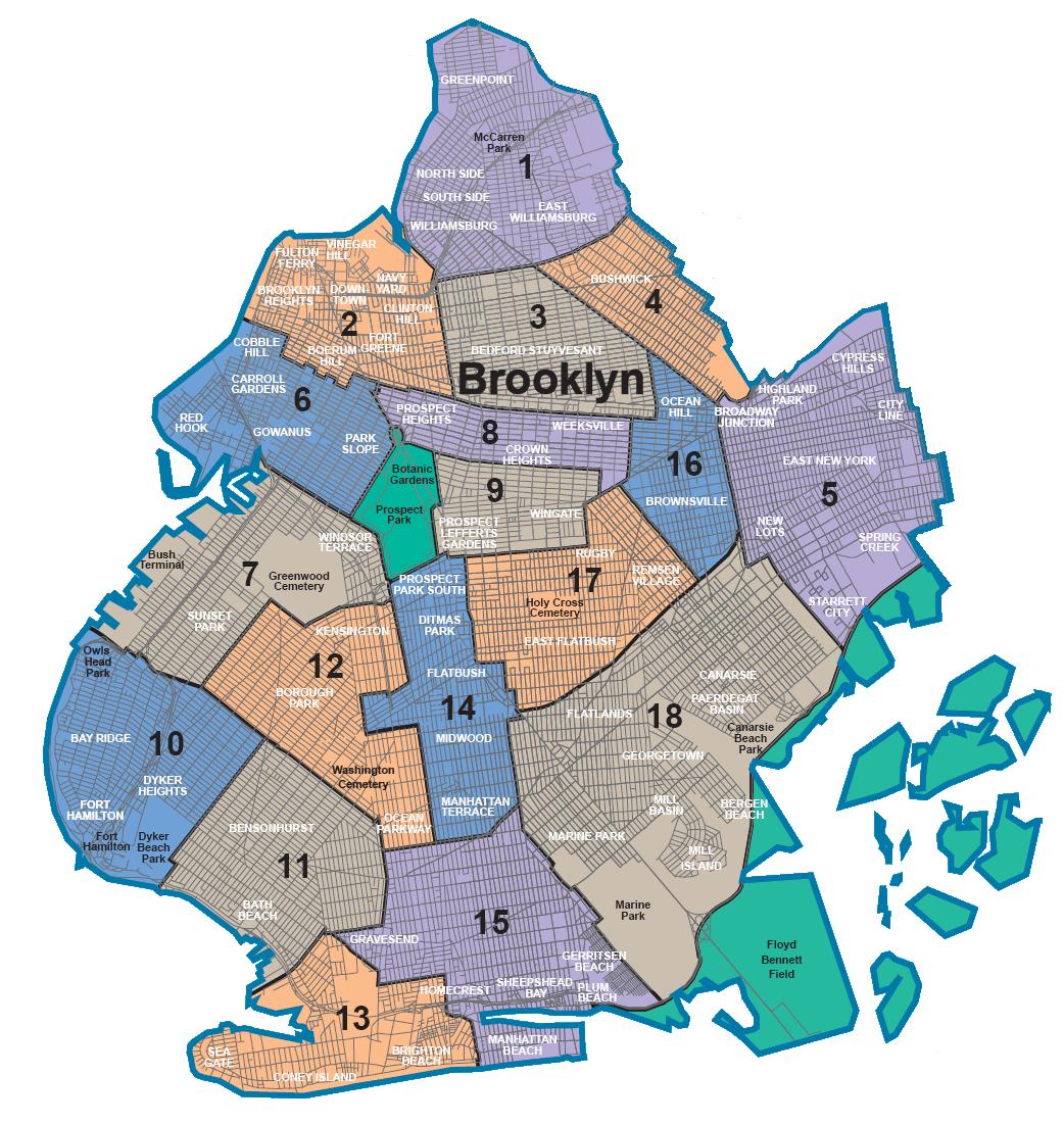 Brooklyn Karte Stadtteile 