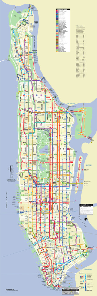 Bus netzplan von Manhattan